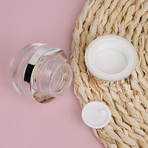 luxury cosmetics glass pump bottle cream jar