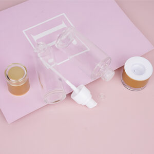 Transparent Glass Cosmetic Bottle Cream Jar
