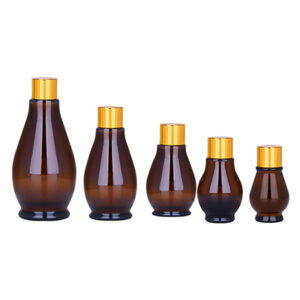 Essential Oil Amber Glass Bottle with Gold Screw Cap