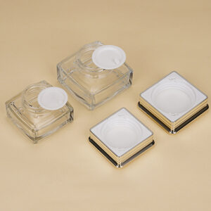square glass cosmetic packaging set bottle