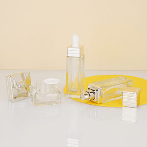 square glass cosmetic packaging set bottle