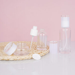 Empty Transparent Cosmetic Pump Bottle Cream Jar