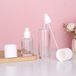 Glass Cosmetic Pump Head Bottle Cream Jar