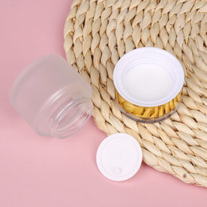 frosted glass cosmetic bottle container