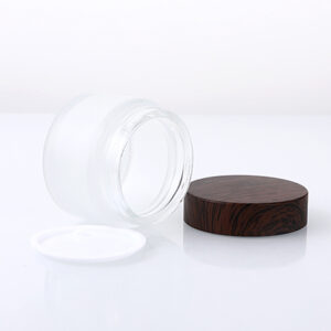 frosted cosmetics glass cream jar