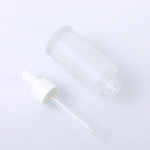 skincare frosted glass serum bottle with dropper