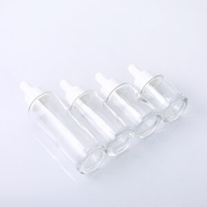 cosmetic cylinder clear glass serum bottle