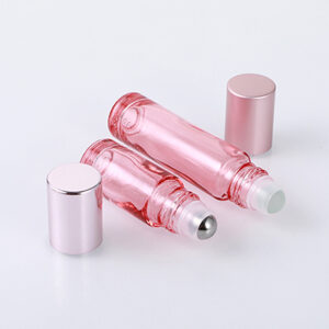 pink color 5ml 10ml glass roll on perfume bottle essential oil bottle