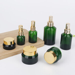 Green Glass Cosmetic Bottle Packaging