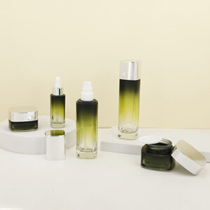 Square Gradient Cosmetic Glass Bottle