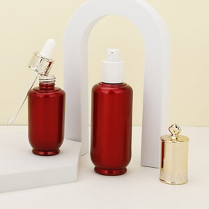 glass cosmetic bottle and jar