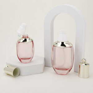 Glass Cosmetic Pump Bottle Cream Jar