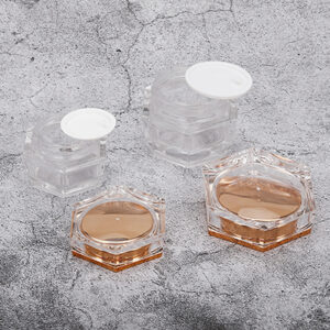 luxury hexagonal cosmetic lotion glass bottle jar set