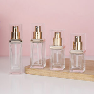 square clear foundation pump head cosmetics bottle