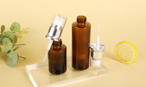 glass lotion pump cosmetics bottle