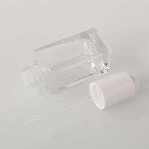 Square Rectangle White Serum Press Cap Bottle