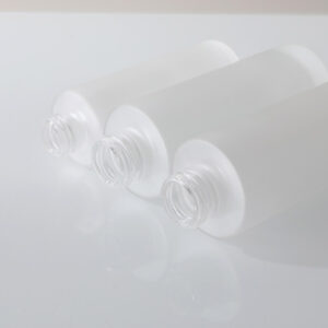 frosted glass serum bottle with bamboo dropper
