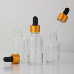 essential oil clear glass bottle