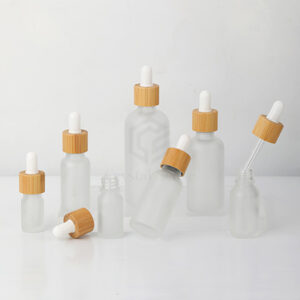 essential oil bamboo cap dropper glass bottles