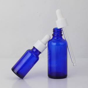 glass hair oil bottle