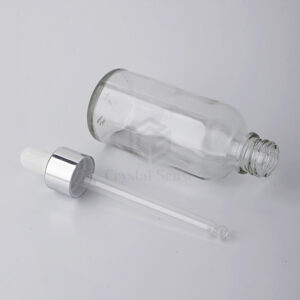 essential oil empty transparent glass bottle