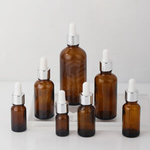 amber essential oil glass bottle