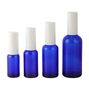 blue glass toner spray bottle