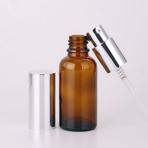 amber glass serum bottle with pump