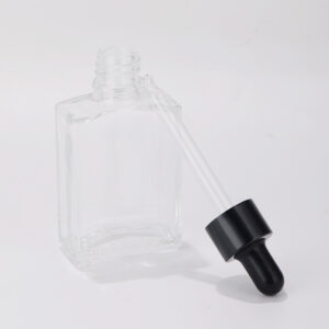 square essential oil glass dropper bottle