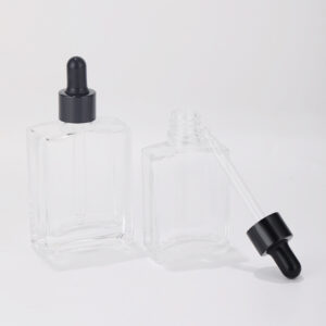 square essential oil glass dropper bottle