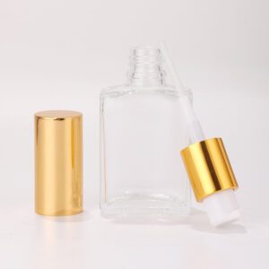 glass bottle with serum pump