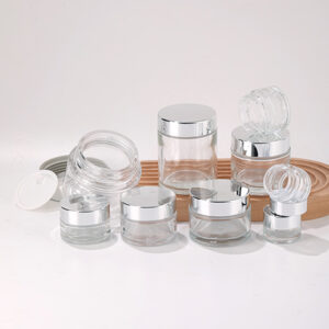 cosmetic cream bottle cosmetic jar with silver lid