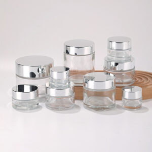 cosmetic cream bottle cosmetic jar with silver lid