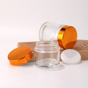 skincare cream glass cosmetic jar