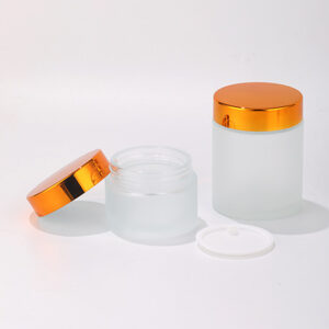 frosted glass cosmetic jar skin care bottle packaging
