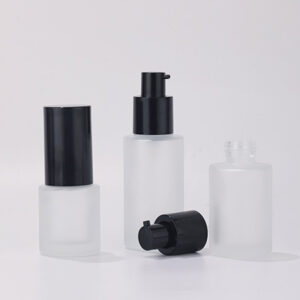 skincare glass bottle with pump