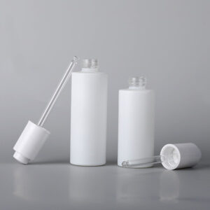 push button cosmetic glass dropper bottle