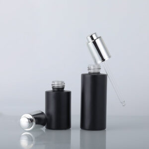 matte black glass dropper bottle