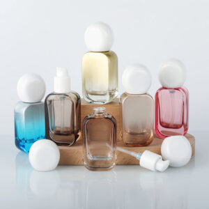 glass skincare cosmetic pump bottle