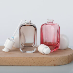 glass skincare cosmetic pump bottle