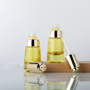 push button glass dropper serum bottle