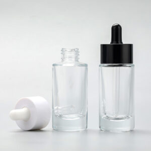 transparent dropper glass serum bottle