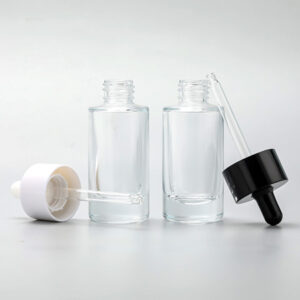 transparent dropper glass serum bottle