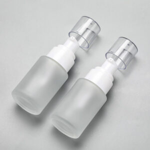 glass cosmetic bottle with pump