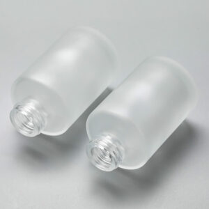 glass cosmetic bottle with pump