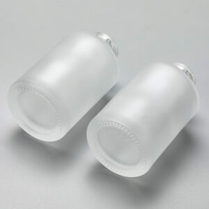 glass cosmetic bottle with pump