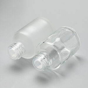 cosmetic glass bottle with plastic dropper