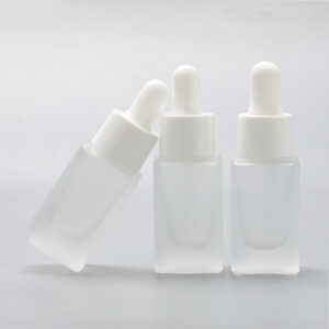 cosmetic glass serum bottle