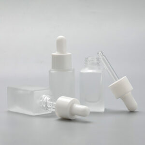 cosmetic glass serum bottle