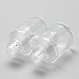 glass cosmetic bottle with bamboo dropper